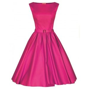 Pink belted dress